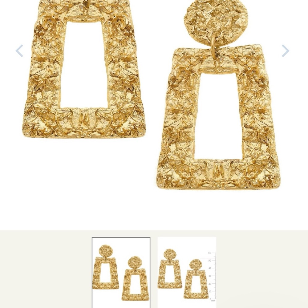 Susan Shaw Belle Quad Earrings w/Vtg French Foil Texture - Picture 2 of 6